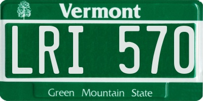 VT license plate LRI570