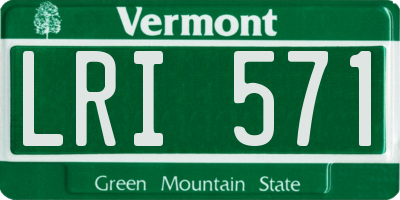 VT license plate LRI571
