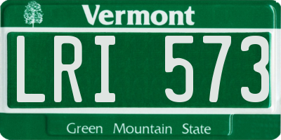 VT license plate LRI573