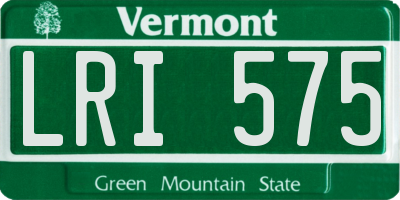 VT license plate LRI575