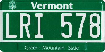 VT license plate LRI578