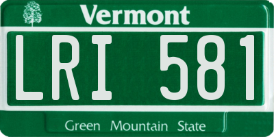 VT license plate LRI581