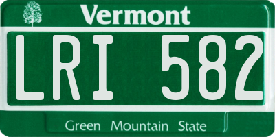 VT license plate LRI582