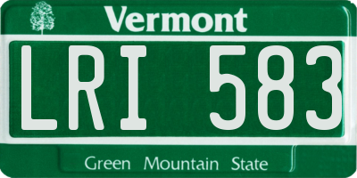 VT license plate LRI583