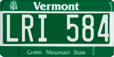 VT license plate LRI584