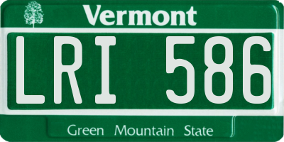VT license plate LRI586