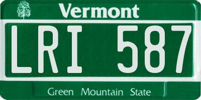 VT license plate LRI587