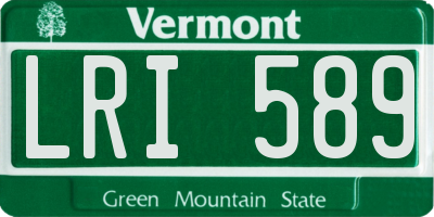 VT license plate LRI589