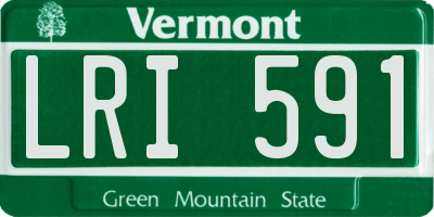 VT license plate LRI591