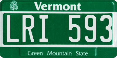 VT license plate LRI593