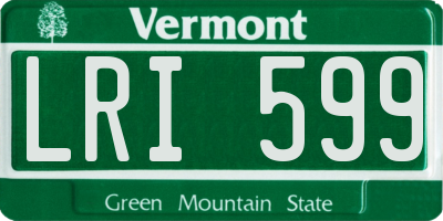 VT license plate LRI599