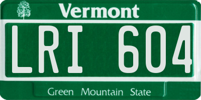 VT license plate LRI604