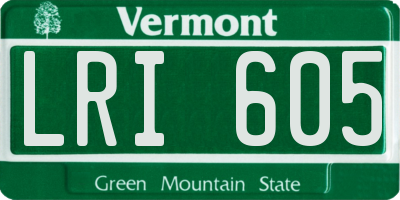VT license plate LRI605