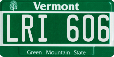 VT license plate LRI606