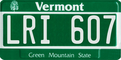 VT license plate LRI607