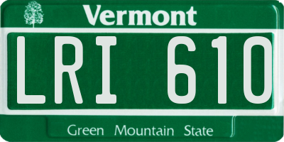VT license plate LRI610