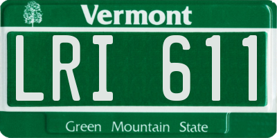 VT license plate LRI611