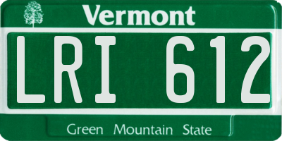 VT license plate LRI612
