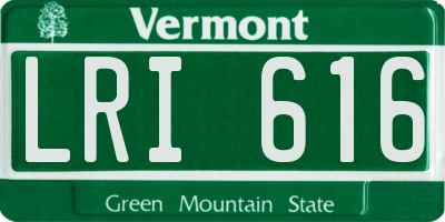VT license plate LRI616