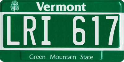 VT license plate LRI617