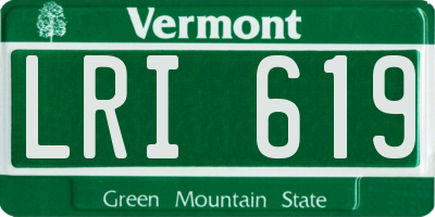 VT license plate LRI619
