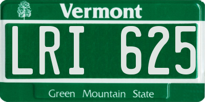 VT license plate LRI625