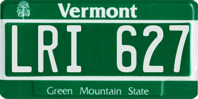 VT license plate LRI627