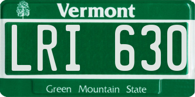 VT license plate LRI630