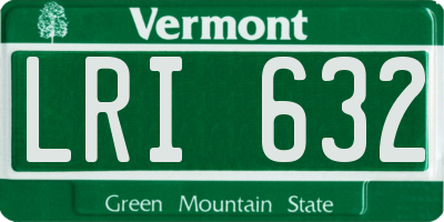 VT license plate LRI632