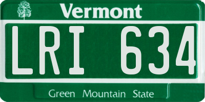 VT license plate LRI634