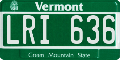 VT license plate LRI636