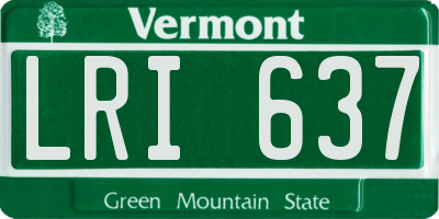 VT license plate LRI637
