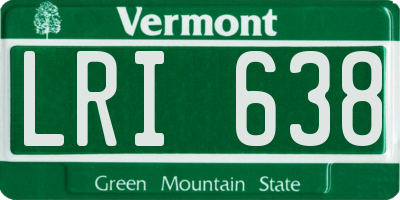 VT license plate LRI638