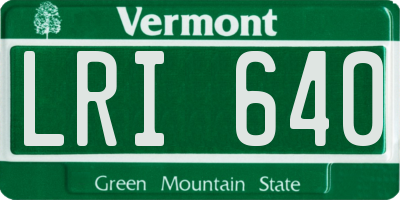 VT license plate LRI640