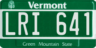 VT license plate LRI641