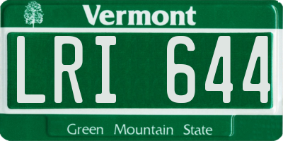 VT license plate LRI644