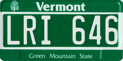 VT license plate LRI646
