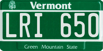 VT license plate LRI650
