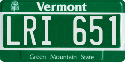 VT license plate LRI651
