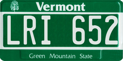 VT license plate LRI652