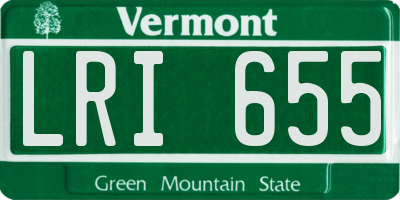 VT license plate LRI655