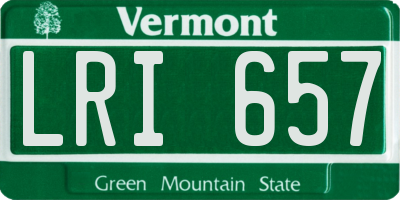 VT license plate LRI657