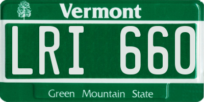 VT license plate LRI660