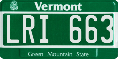 VT license plate LRI663