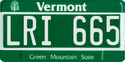 VT license plate LRI665