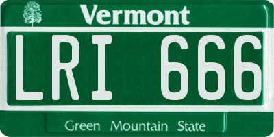 VT license plate LRI666
