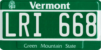 VT license plate LRI668
