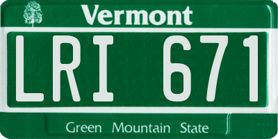 VT license plate LRI671