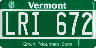 VT license plate LRI672