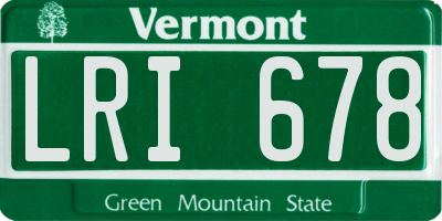 VT license plate LRI678